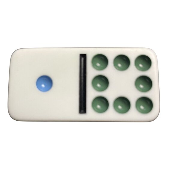 Double Twelve Dominoes Replacement Tile 1 8 Color Dot mq - Picture 1 of 3